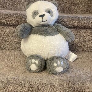 Little Miracles Adorable Gray and White Panda 10” Plush Nursery Baby Lovey